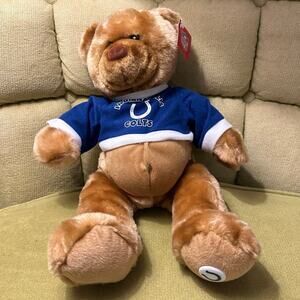 NFL INDIANAPOLIS COLTS Good Stuff Football Teddy Bear Stuffed Animal 15” W Tag